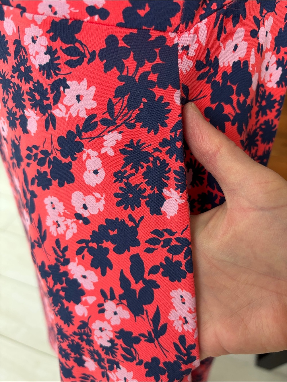 Pact Organic Fit & Flare Midi Dress Pink/Navy L - Picture 4 of 7